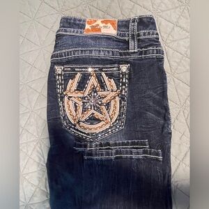Miss Me Dark Blue Jeans with Star Embellishment